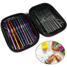 Set de croșete din aluminiu, 22 de bucăți