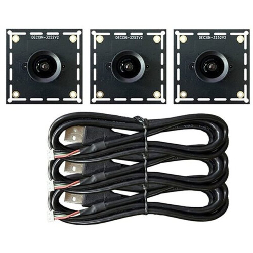 3PCS GC2053 2MP 1080P 100-Degree USB Camera Module USB Free Drive with 3 Meters Cable for Automatic Scoring System