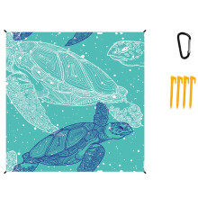Packable Waterproof Picnic Blanket Beach Blanket Sandproof with Stakes,Sand Free 79 X 83 Inches