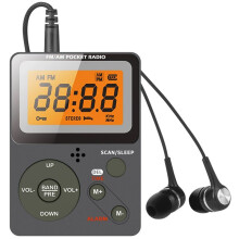 Rádio Portátil AM FM de Bolso com Tela LCD Jack para Fone de Ouvido Timer de Sono Alarmes Relógio para Atividades Ao Ar Livre