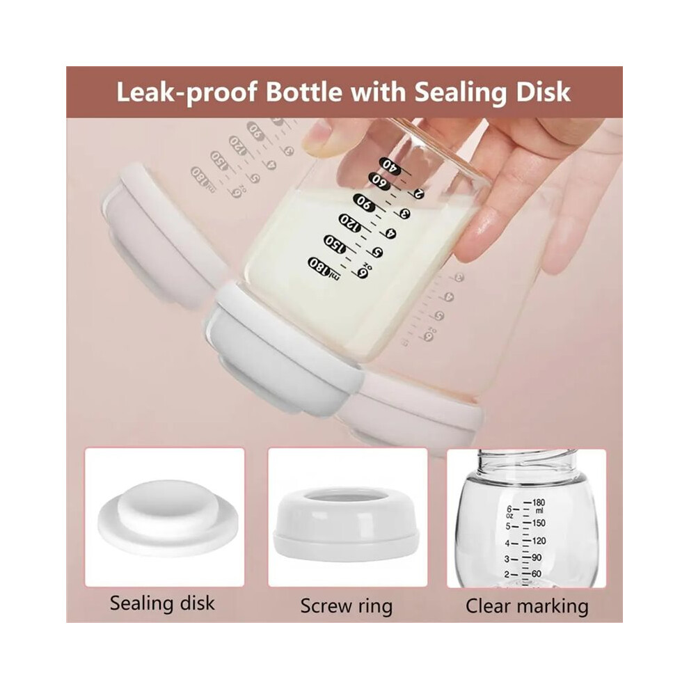 Breast Pump Collection Bottles for Spectra S2/S1/9  Breast Pumps, 180ml Bottles with Collar and Sealing Disc