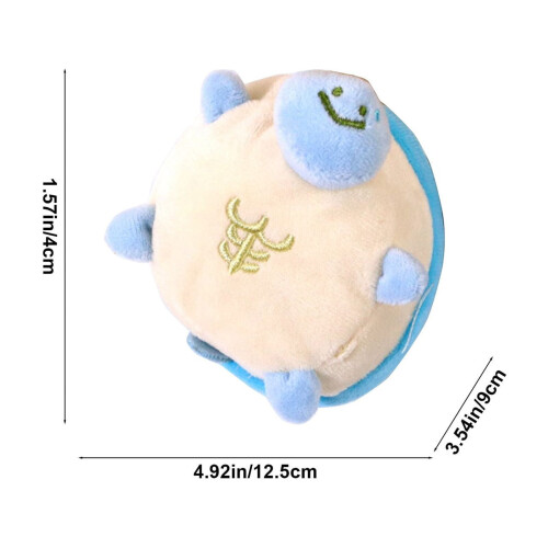 Crinkle-Sound Turtle Plush Toy Blue 3 inches 2