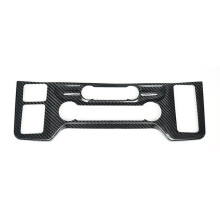 Cubierta de Recubrimiento del Panel de Control de Aire Acondicionado de Fibra de Carbono para F150 2021-2025 Marco de Volumen de Audio de Consola