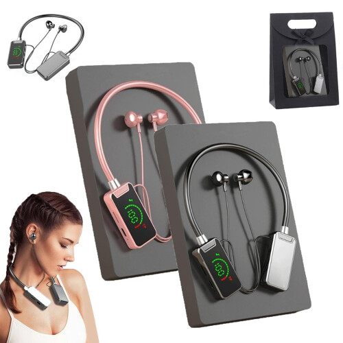 Auricolari wireless con scheda audio integrata, archetto da collo e display (1 paio)