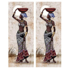 Kit de bordado de diamantes Mujer africana Cesta de frutas 2 piezas