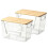 2Piece Stackable Kitchen Storage Set with Bamboo Lids, Clear Plastic Containers for Easy Access 1