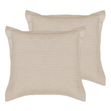 Levtex Home Cloud Waffle Taupe Euro kussensloopset van 2 (26x26)