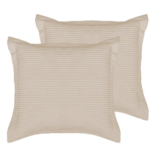 Levtex Home Cloud Waffle Taupe Euro kussensloopset van 2 (26x26)