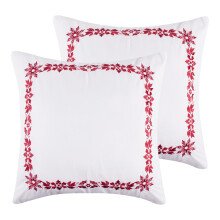Levtex Home Holly & Thistle Euro kussensloopset van 2, katoen, rood