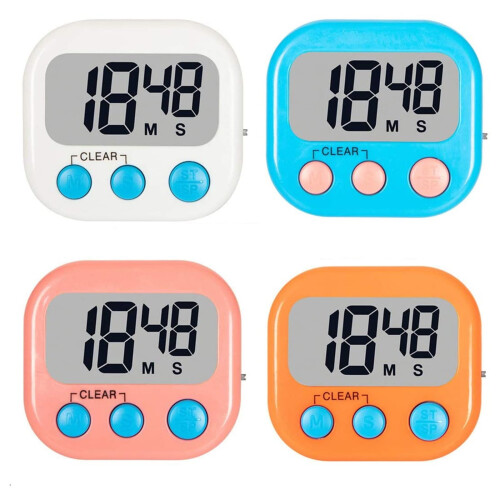 Digital Kitchen Timer Pink Count Up Down 2