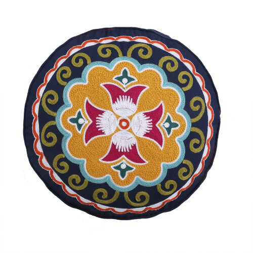 Almofada decorativa Levtex Amelie, bordada, 40,6 x 40,6 x 5 cm (16 x 16 x 2 polegadas)