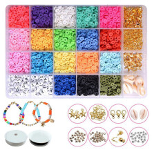 Perles d'espacement plates et rondes en argile pour la fabrication de bijoux (100 pièces)