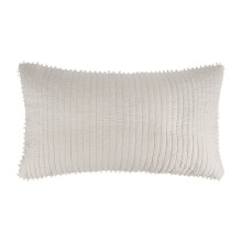 Levtex Home pompon kussensloop, taupekleurig katoen, 36x20 inch