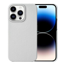 Tenké nárazuvzdorné puzdro z pravej kože pre iPhone 16Series, čierne