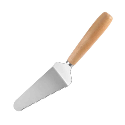 Pala para pizza de acero inoxidable con mango de madera (juego de 2 piezas)