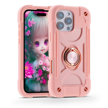 iPhone 16 hoesje 6,1 inch met ringstandaard, robuust