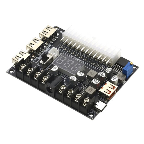 20/24 Pin Atx Power Adapter Board PC Computer Power Module Adapter Adjustable Voltage Red Digital Display No Shell