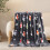 Christmas Sherpa Throw Blanket Snowman Pattern Grey 5