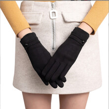 Women's velvet driving gloves warm wool plush