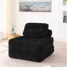 Ausziehbares Bodenschlafsofa, klappbarer, verstellbarer Liegesessel für kleine Räume, Schwarz