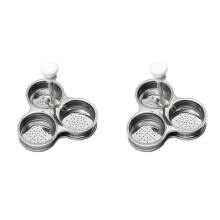 Stainless Steel Egg Poacher Pan 2 Pieces
