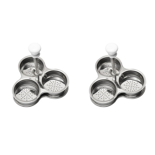 Stainless Steel Egg Poacher Pan 2 Pieces