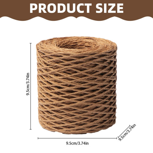 Natural Raffia Ribbon Brown 150M Craft Yarn 2