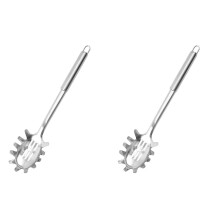 Lot de 2 cuillères à spaghetti, égouttoirs à pâtes, ustensiles de cuisine en acier inoxydable denté, passoire