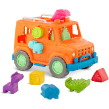 Battat - Wonder Wheels - Shape Sorter Toy Truck - 9 Pieces Developmental Toy for Kids, Toddlers - Animal & Fruit Shapes, 1 Year +