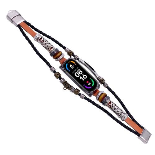 Viflosae Mi 6 replacement leather-beaded bracelet strap 2