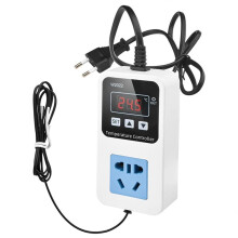 Tomada Controladora de Temperatura Digital W2022, Regulador de Termostato Inteligente de 1500W com Sensor À Prova D'Água Plugue EU