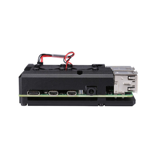 Raspberry Pi 4B/3B aluminum housing with dual cooling fans 1