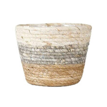 Straw Weaving Flower Basket, Classic Style Grass Planter for Indoor and Outdoor Use