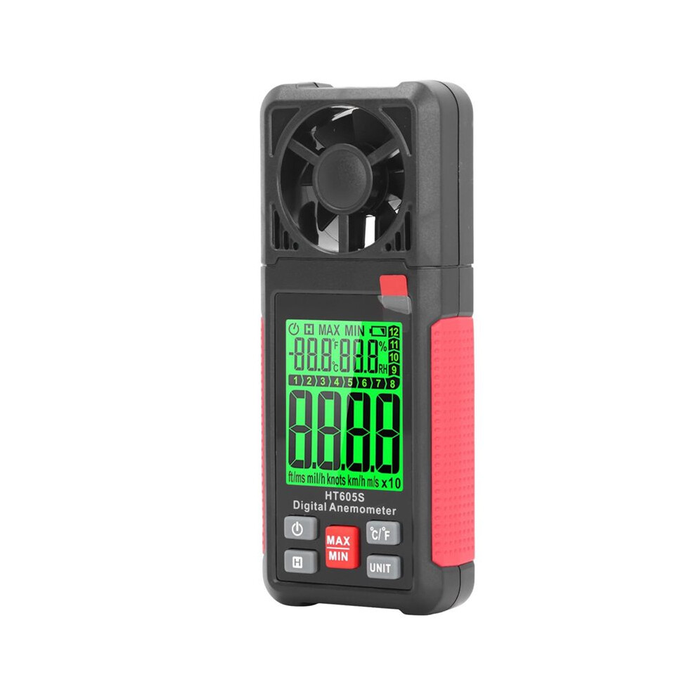Habotest Ht605s Digital Anemometer Handheld Portable Wind Speed Meter Air Velocity Gauge Lcd Display Temperature Humidity Meter 6032170787867