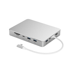 8 in 1 USB C Hub for 24 Inch 2021/2023/2024/2025,USB Docking Station with M.2 SSD Enclosure 4K60Hz HD,USB A/C,/TF