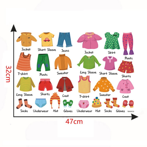 Clothing Dresser Decals Removable Drawer Labels 6 Pack 1