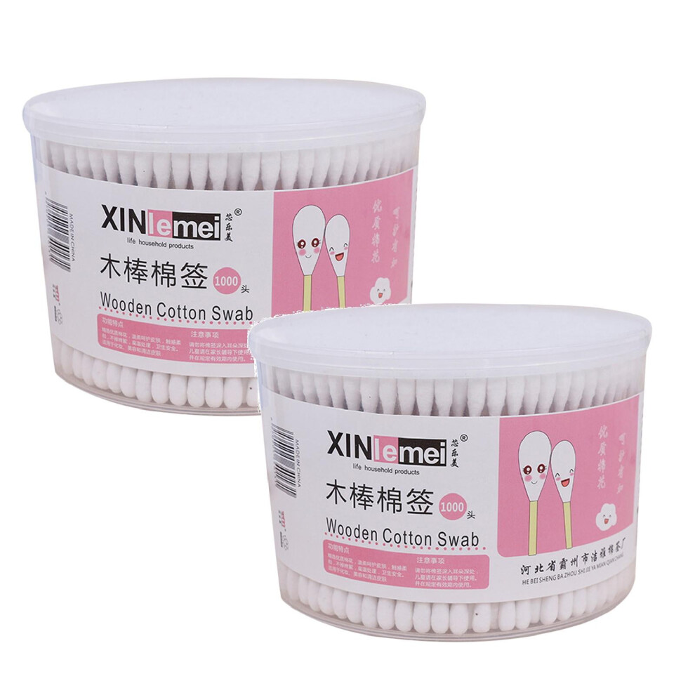 Xubond Disposable Wooden Swabs Double-Ended 500pcs