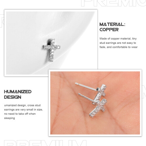 Cross Stud Earrings for Women Simple Dainty Pair 1
