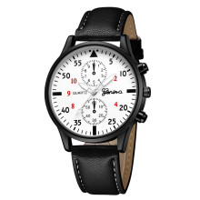 Montre militaire en cuir pour homme, à quartz analogique, 1 pièce