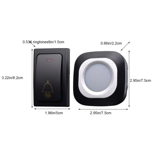 Wireless Self-Powered Doorbell with 36 Melodies and 4 2