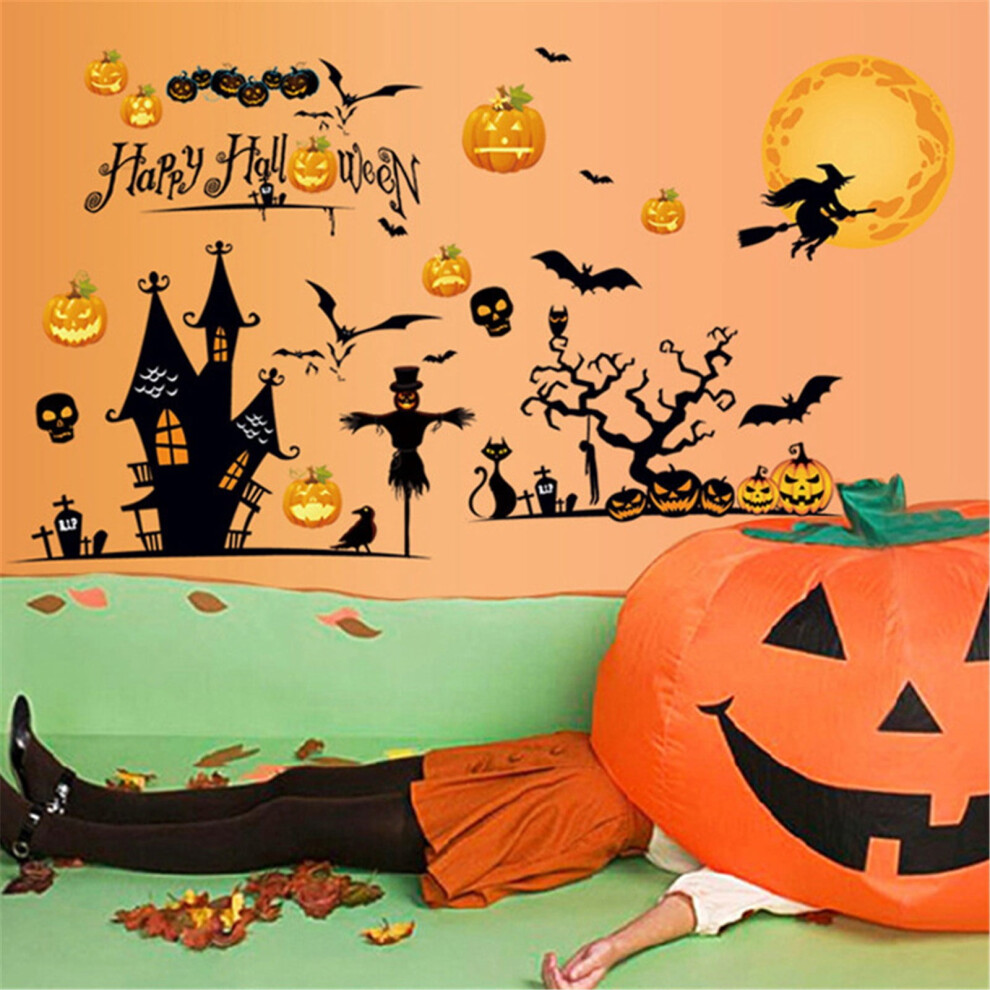 Halloween Witch Wall Stickers Removable For Windows And 975221693631