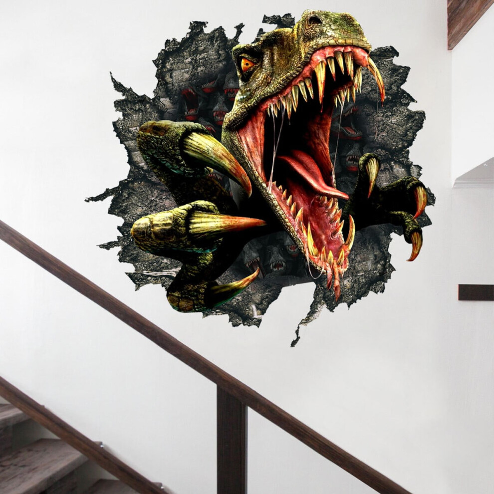 Dinosaur Wall Sticker Broken Wall Background 975221693723