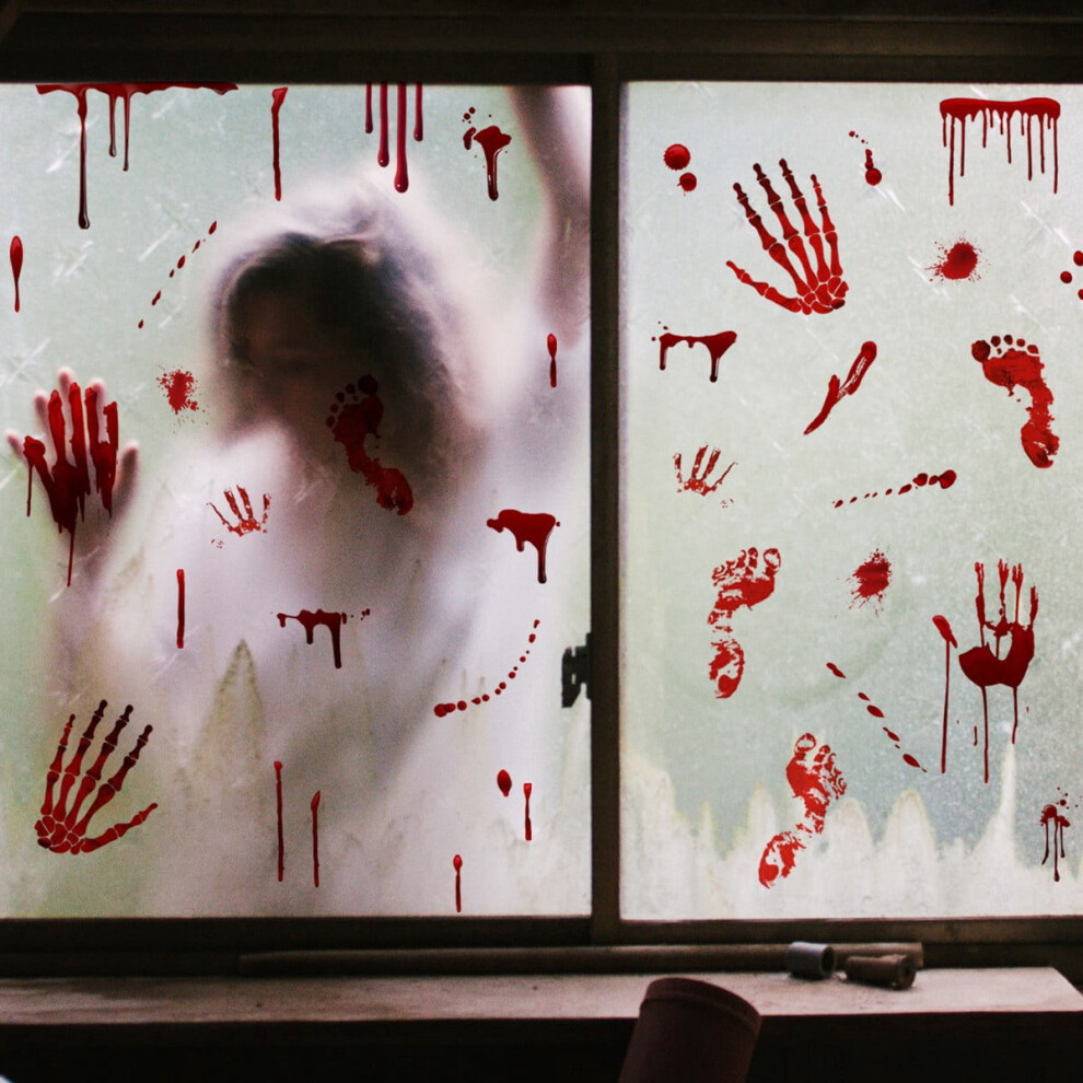 Halloween Handprint Footprints Wall Stickers 1 Set 975221694003