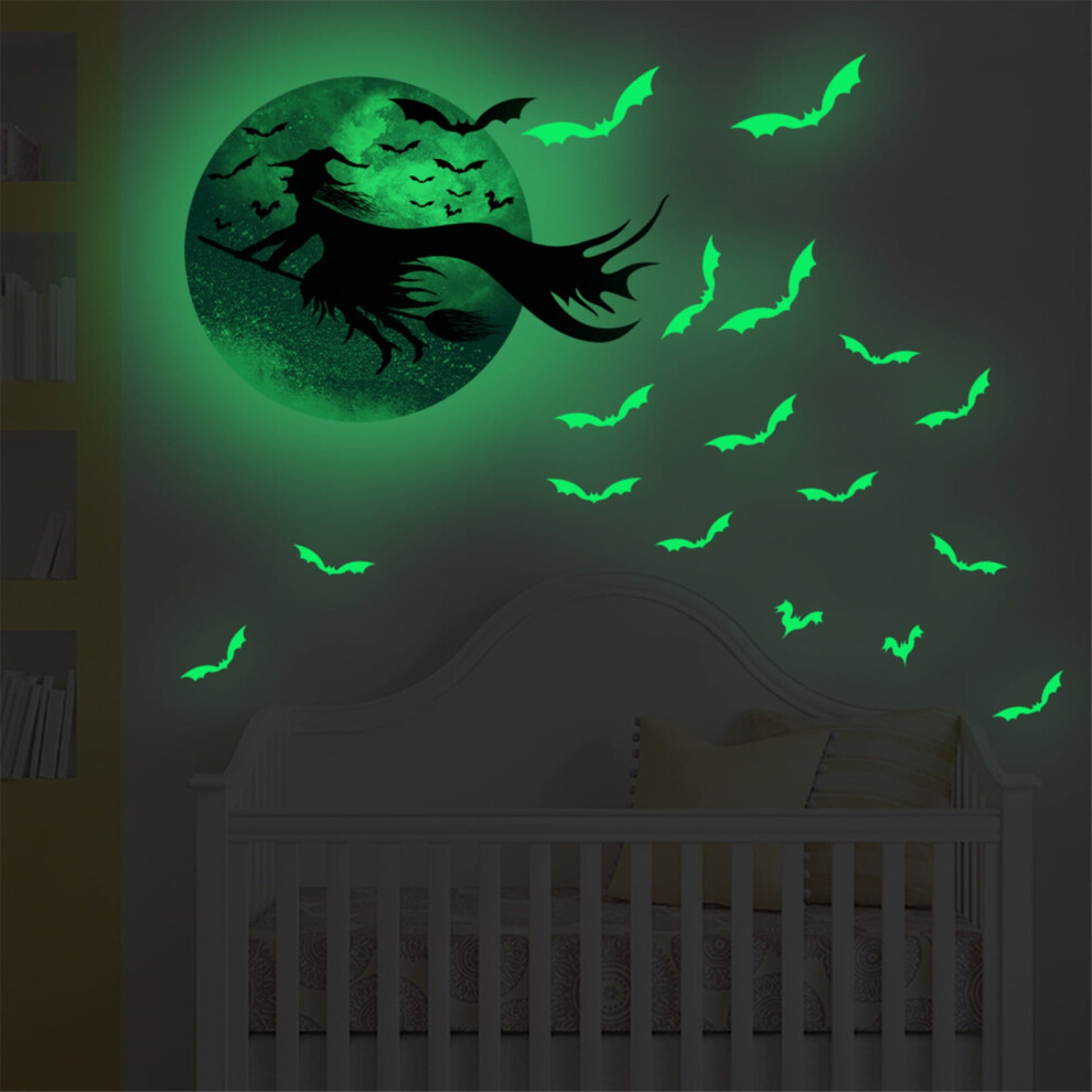 Halloween Luminous Bat Wall Sticker 975221693716