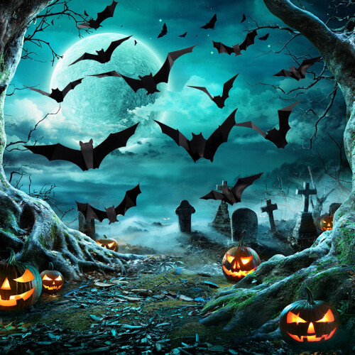 Αυτοκόλλητο τοίχου με νυχτερίδα για το Halloween από PVC, συσκευασία 1 συσκευασίας