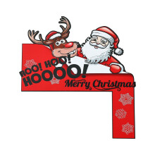 Miayilima2PCS Kerstdeurhoekbordje, houten frame decoratie, geschikt voor binnen- en buitenmuur, woonkamer, slaapkamer, kantoor