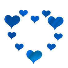 3D Heart Mirror Wall Stickers for Kids Room 10 pcs