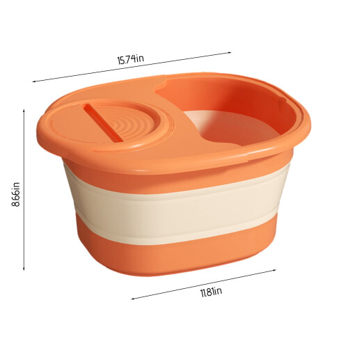 Foldable Foot Bath Bucket with Handle and Lid 2