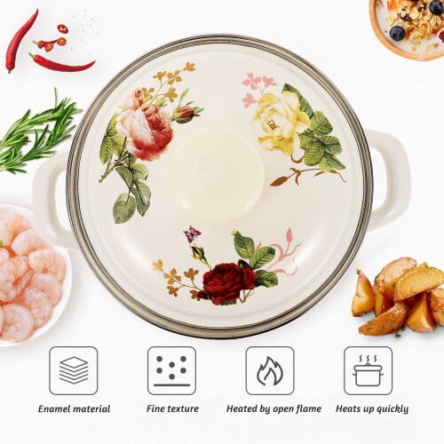 Amphora enamel stockpot thickened flat bottom 5.5L 1