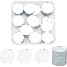 White Round Mirror Tiles 24.5x1mm 120 pcs